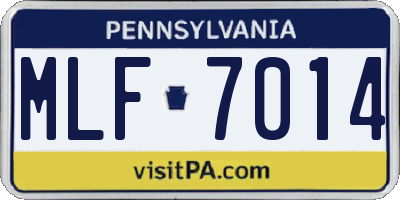 PA license plate MLF7014