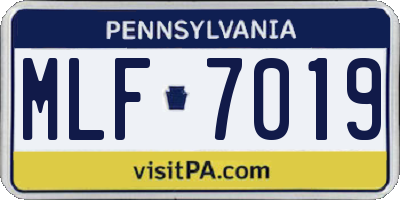 PA license plate MLF7019