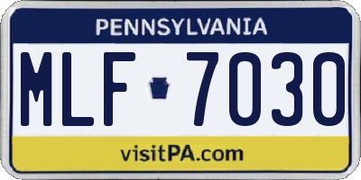 PA license plate MLF7030