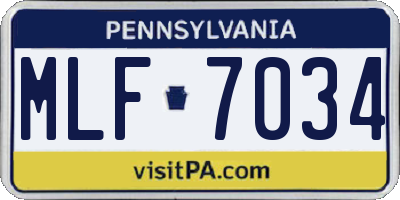 PA license plate MLF7034