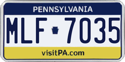 PA license plate MLF7035