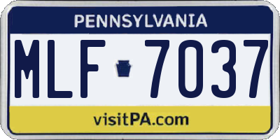 PA license plate MLF7037
