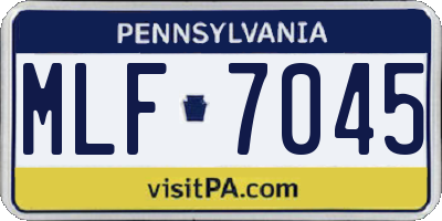 PA license plate MLF7045