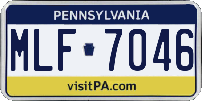 PA license plate MLF7046