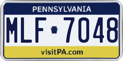 PA license plate MLF7048