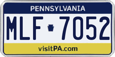 PA license plate MLF7052