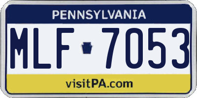 PA license plate MLF7053