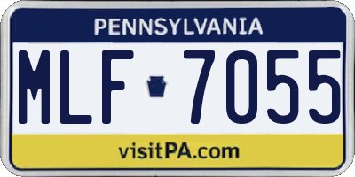 PA license plate MLF7055