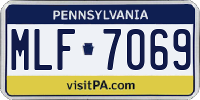 PA license plate MLF7069