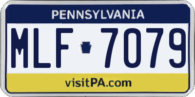 PA license plate MLF7079