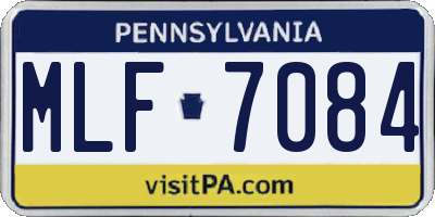 PA license plate MLF7084