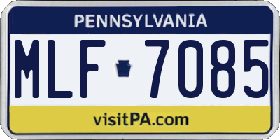 PA license plate MLF7085