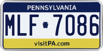 PA license plate MLF7086