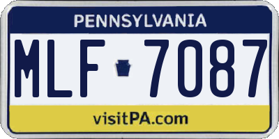 PA license plate MLF7087