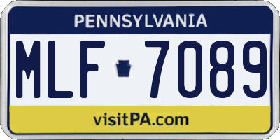PA license plate MLF7089