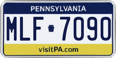 PA license plate MLF7090