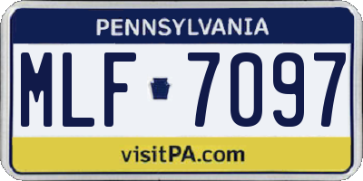 PA license plate MLF7097