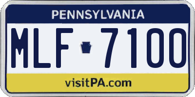 PA license plate MLF7100
