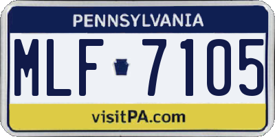 PA license plate MLF7105