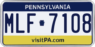 PA license plate MLF7108