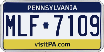 PA license plate MLF7109