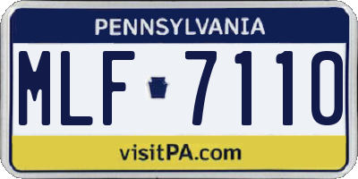 PA license plate MLF7110
