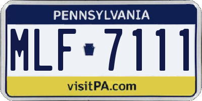 PA license plate MLF7111