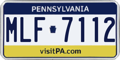 PA license plate MLF7112