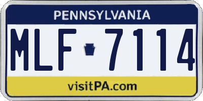 PA license plate MLF7114