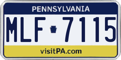 PA license plate MLF7115