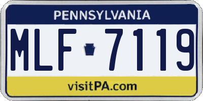 PA license plate MLF7119