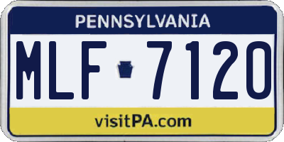 PA license plate MLF7120