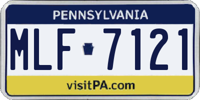 PA license plate MLF7121