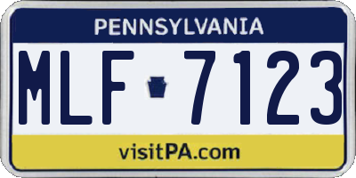 PA license plate MLF7123