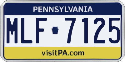 PA license plate MLF7125