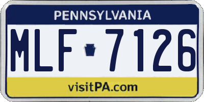 PA license plate MLF7126