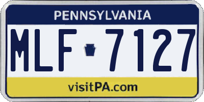 PA license plate MLF7127