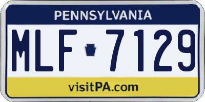 PA license plate MLF7129