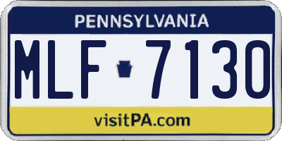 PA license plate MLF7130
