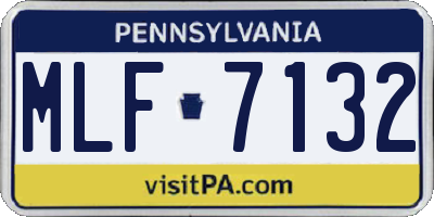 PA license plate MLF7132
