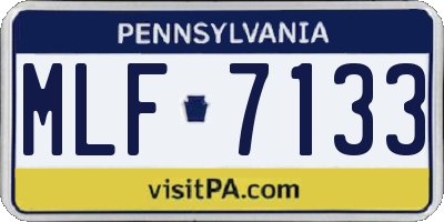 PA license plate MLF7133