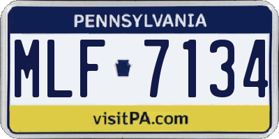PA license plate MLF7134