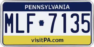 PA license plate MLF7135