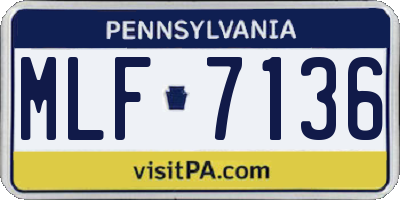 PA license plate MLF7136