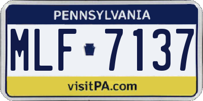 PA license plate MLF7137