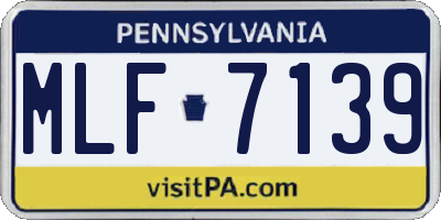 PA license plate MLF7139