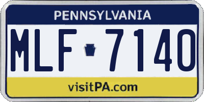 PA license plate MLF7140