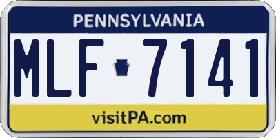 PA license plate MLF7141