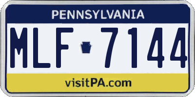 PA license plate MLF7144