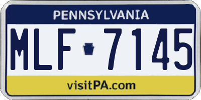 PA license plate MLF7145